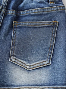 小男童破洞貓須牛仔短褲