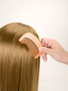 美发木梳防静电发梳木梳，优质便携式迷你木梳，适合大多数发质的齿梳，细齿梳，带手柄的顺发梳，适合卷发或直发的分梳，男士小号梳子，母亲节礼物，送给女朋友的朋友/家人礼物，发刷，梳子，美发工具，理发沙龙美发产品和配件，返校，旅行必需品，旅行必需品，发型，美发 - 棕色 - 查看 3