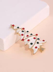 Christmas Rhinestone Decor Tree Design Brooch - Multicolor - View 2