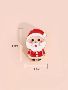 Christmas Santa Claus Design Brooch - Multicolor - View 3