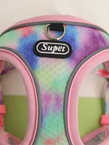 Supet 2pcs Tie Dye Pet Leash & Harness Set
