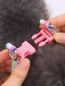 Supet 2pcs Tie Dye Pet Leash & Harness Set