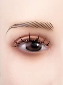 5pairs Full false lashes Volumized Eyelashes 15mm False Eyelashes - Black - View 2