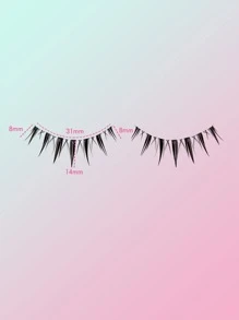 5pairs Full false lashes Volumized Eyelashes 15mm False Eyelashes - Black - View 5