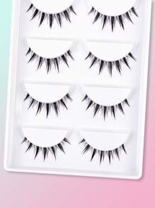 5pairs Full false lashes Volumized Eyelashes 15mm False Eyelashes - Black - View 6