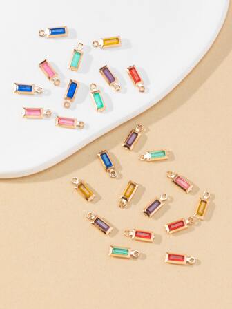 20入組隨機色水鑽裝飾DIY吊墜