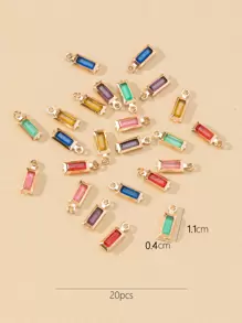 20pcs Random Color Rhinestone Decor DIY Pendant