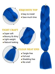 件裝大號編織頭髮 24 英寸適合婦女和兒童日常假期和角色扮演編織服裝粉色紫色藍色多色時尚合成頭髮鉤針接髮有用而靈活的高溫頭髮 - 彩色 - 查看 6