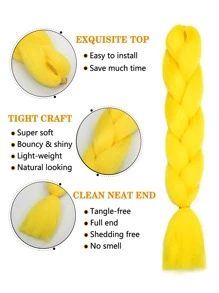 Trenza de pelo sintético largo - Amarillo - Ver 4