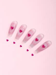 Thể hiện tình yêu của bạn với nghệ thuật trang trí móng tay 3D 1 hộp trang trí móng tay hình trái tim cho phụ nữ và trẻ em gái DIY Nail Charms Nail Gems Nail Supplies Nails - Màu Hồng Tươi - Xem 3