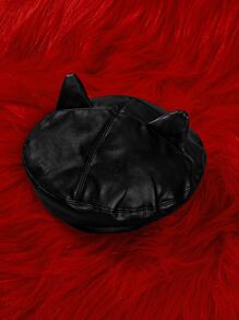 ROMWE Boina con dibujos animados con diseño de oreja - Negro - Ver 4