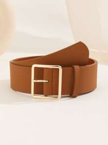1入組金色太陽象徵3級扣飾皮革皮帶,時尚和多用途適用於長褲 - 駝色 - 查看 7