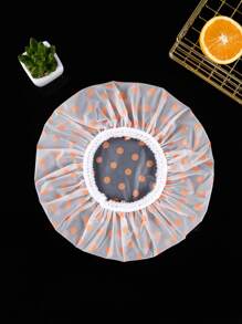 1pc Polka Dot Pattern Waterproof Shower Cap - Multicolor - View 1