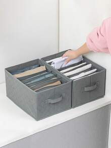1pc 7 Grids Underwear Storage Box - Grey - View 2