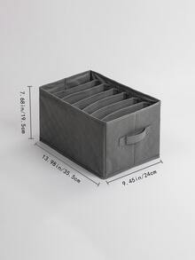 1pc 7 Grids Underwear Storage Box - Grey - View 3