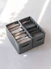 1pc 7 Grids Underwear Storage Box - Grey - View 6