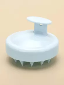 1 pieza Masajeador manual para el cabelludo, húmedo y seco, para la ducha. Cepillo/peine de masaje de silicona suave perfecto para el salón, el hogar, los viajes y el cepillo de pelo para el trabajo - Azul - Ver 5