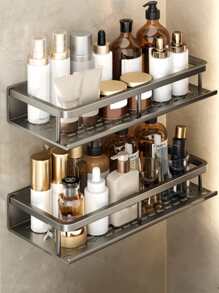 1pc Wall Mounted Bathroom Storage Rack - Dark Grey - View 5