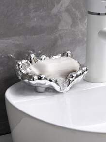 1pc Plain Soap Dish - Silver - View 2