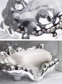 1pc Plain Soap Dish - Silver - View 3