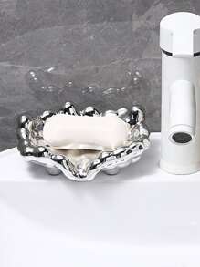 1pc Plain Soap Dish - Silver - View 5