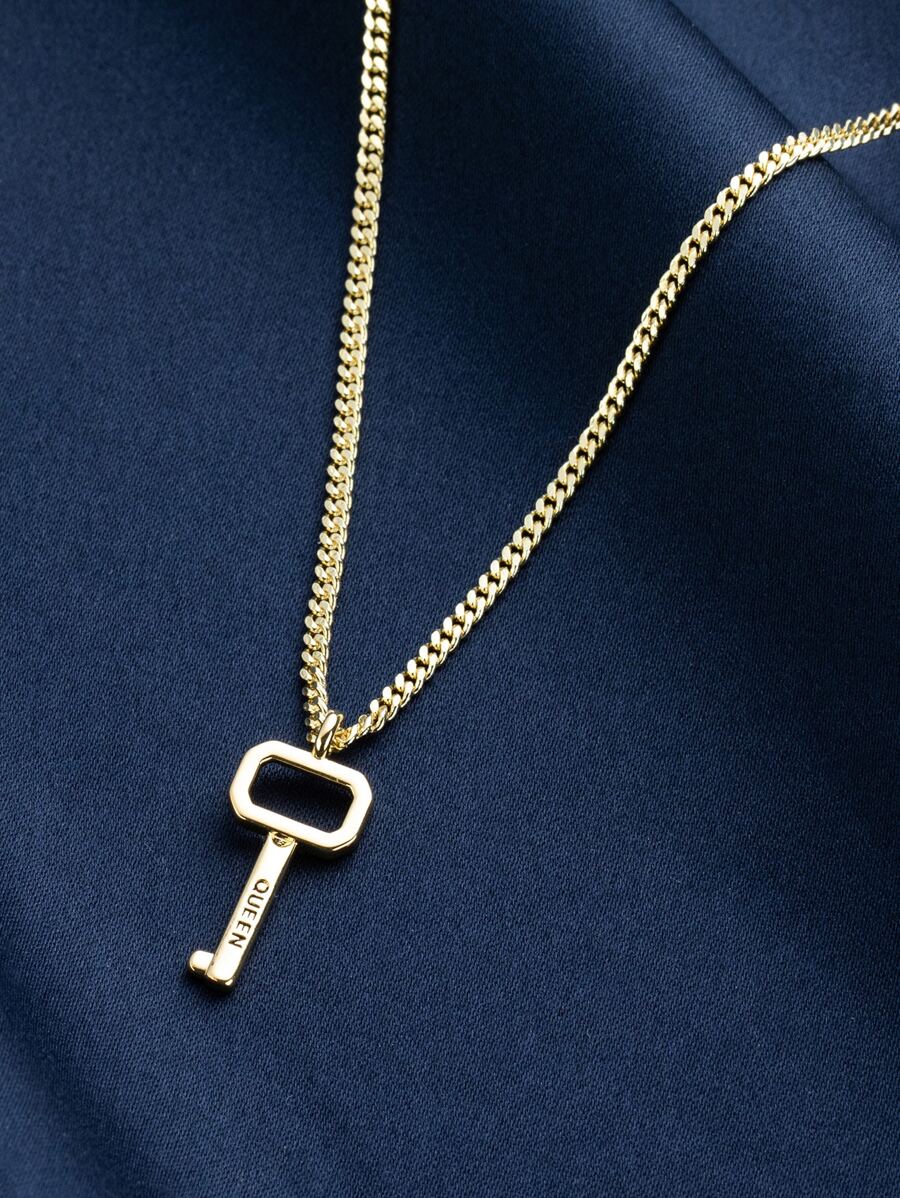 Collar colgante de llave - Amarillo Oro - Ver 1