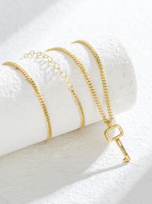 Collar colgante de llave - Amarillo Oro - Ver 2