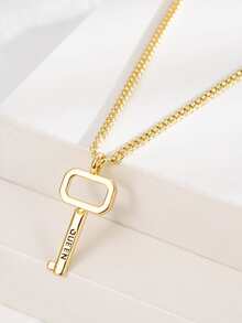 Collar colgante de llave - Amarillo Oro - Ver 3