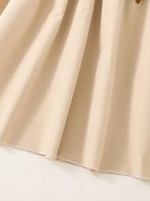 SHEIN Vestido Con Cuello De Volantes Y Cintura Ajustable Para Niña Preadolescente - Albaricoque - Ver 3