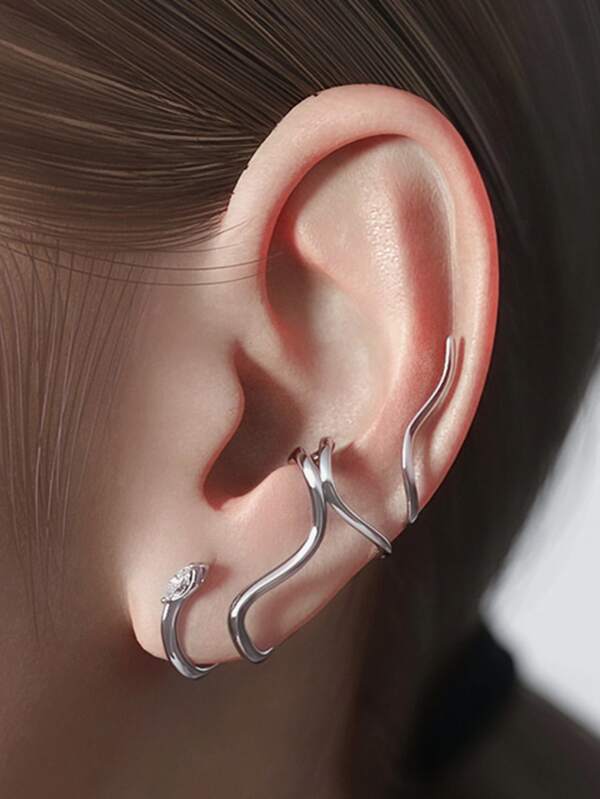 1pc Snake Design Ear Cuff SHEIN UK