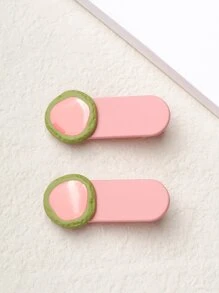 2pcs Two Tone Alligator Hair Clip - Baby Pink - View 1