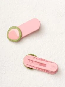 2pcs Two Tone Alligator Hair Clip - Baby Pink - View 2