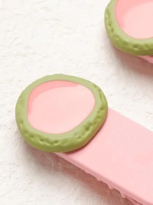 2pcs Two Tone Alligator Hair Clip - Baby Pink - View 3