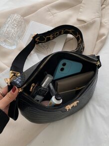 Fashionable Casual Shoulder Bag With Chain Strap For An Elevated Look - Black - View 4