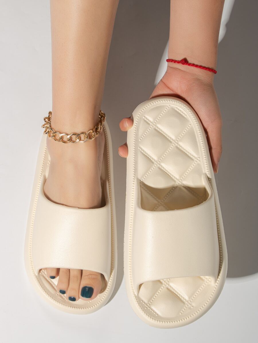 Pantoffeln mit einem Band - Beige - Übersicht 1