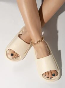 Pantoffeln mit einem Band - Beige - Übersicht 2