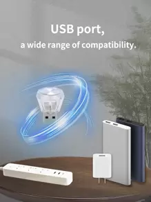 1入組車USB氛圍燈 - 紫色 - 查看 5