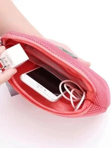 1入組網紗數據綫收納袋 - 西瓜粉 - 查看 5