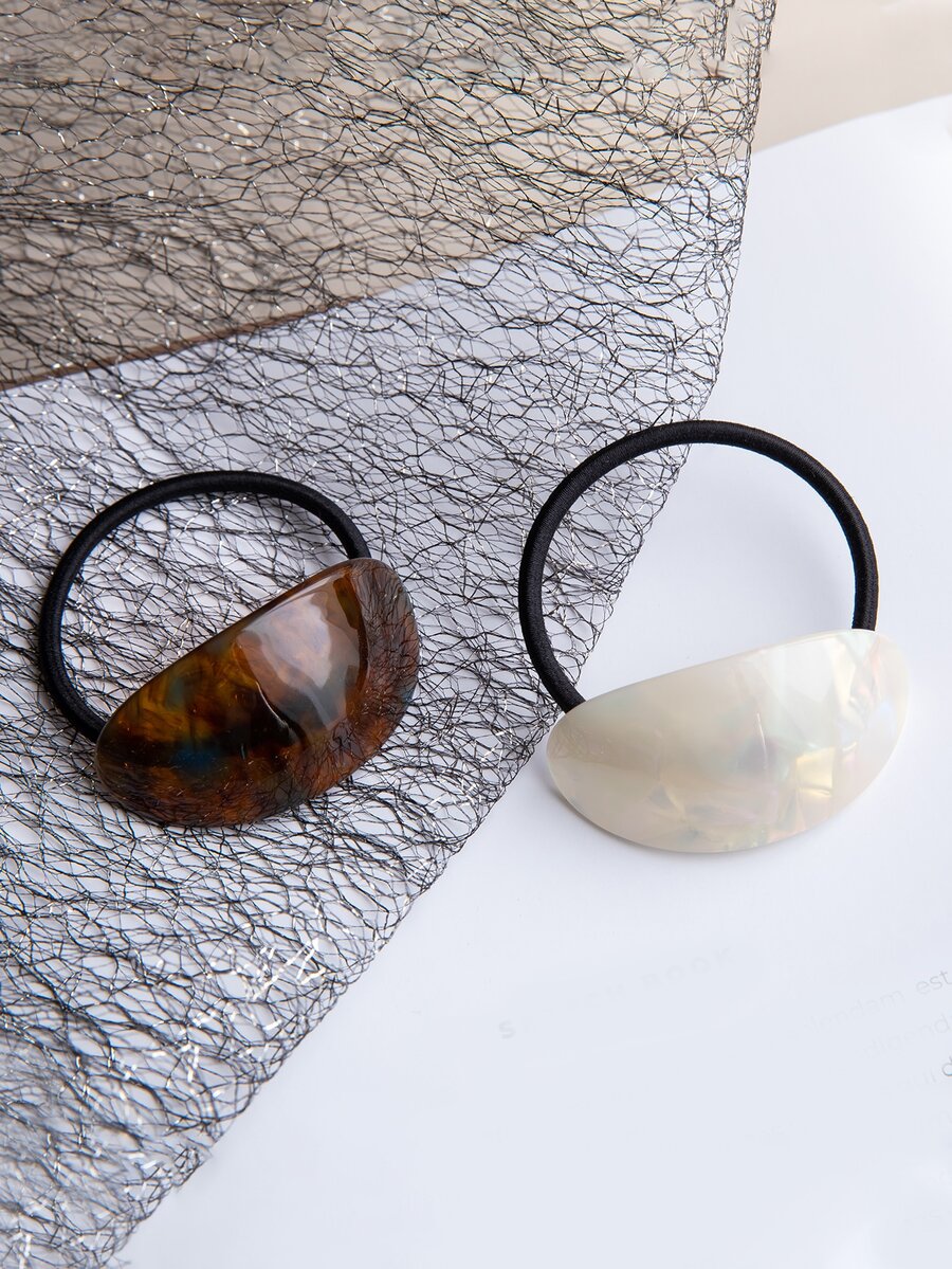 2 piezas Goma para pelo con diseño geométrico - Multicolor - Ver 1