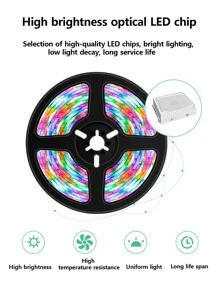1入組裝飾LED燈帶 - 黑色 - 查看 5