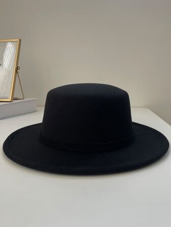 1pc Solid Fedora Hat For Daily Life