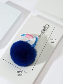 Cartoon Bird & Pompom Decor Bag Charm - Multicolor - View 3