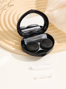 1 set Estuche para lentes de contacto en forma de corazón - Negro - Ver 4