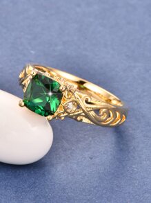 Cubic Zirconia Decor Ring - Multicolor - View 2