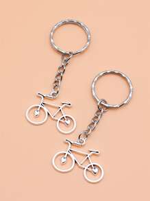2pcs Bike Charm Keychain - Antique Silver - View 2
