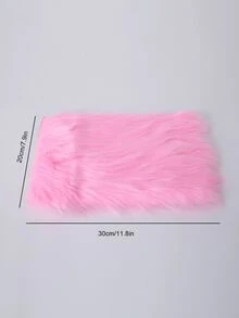 1pc Solid Plush Car Armrest Pad - Pink - View 3
