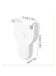 1pc Telescopic Tape Measure, Simple White ABS Waist Measuring Tape - White - View 2