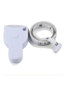 1pc Telescopic Tape Measure, Simple White ABS Waist Measuring Tape - White - View 5