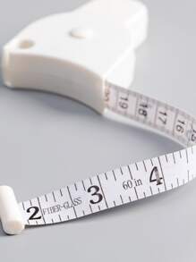 1pc Telescopic Tape Measure, Simple White ABS Waist Measuring Tape - White - View 6
