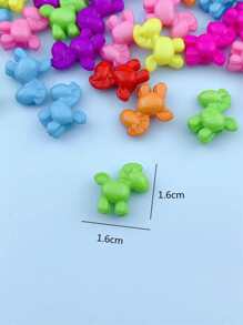 50 piezas Cuenta DIY de plástico de color al azar con dibujos animados en forma de caballo - Multicolor - Ver 3